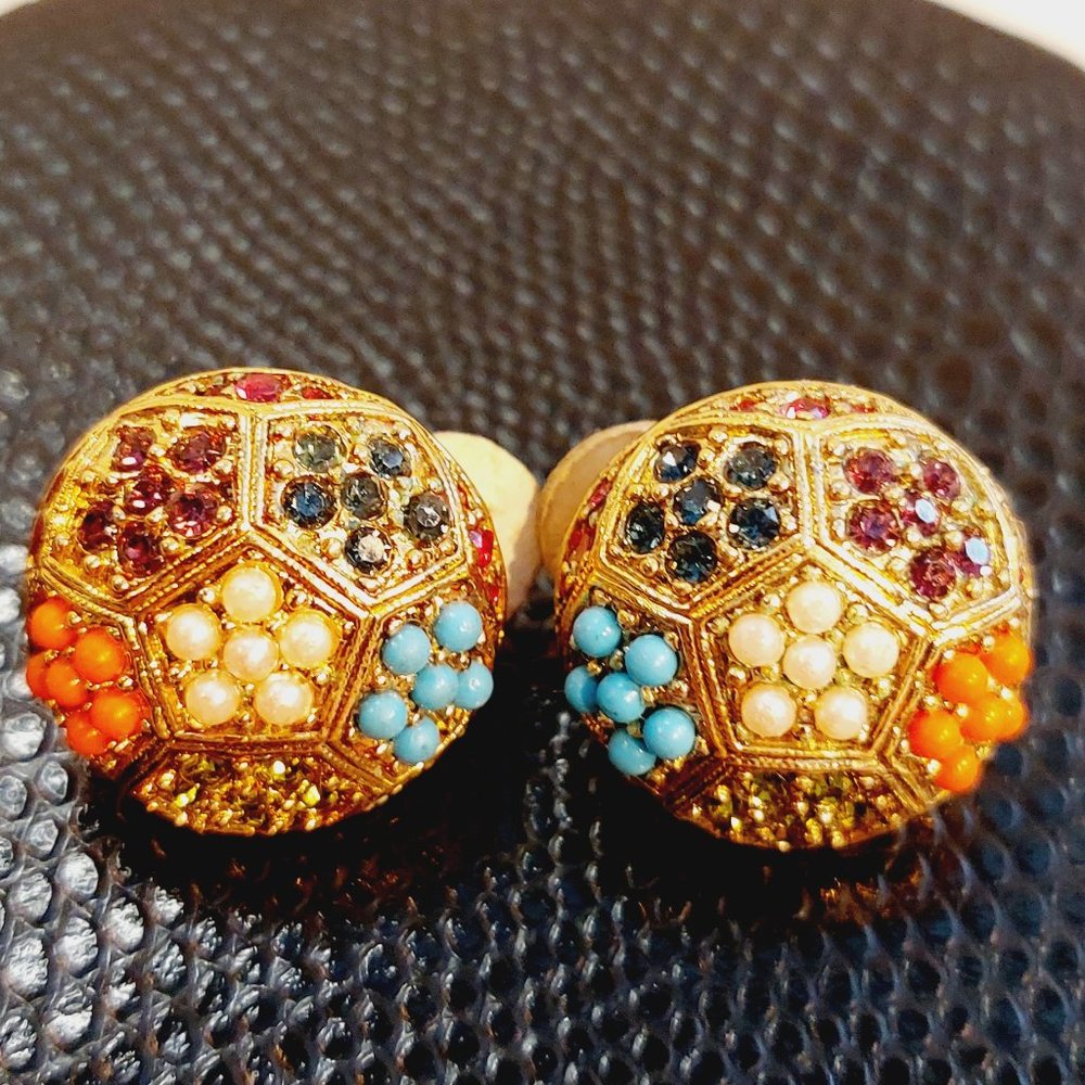 Vtg 1980's D'Orlan's "Buried Treasure" Collection Pierced Earrings
